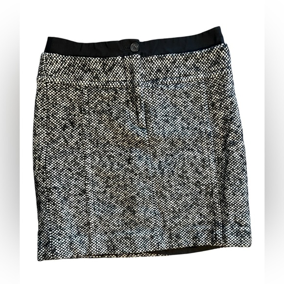 LOFT Tweed Mini Skirt, Black and White, Petite 00 - Picture 1 of 5